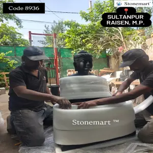Buddha Water Feature Packaging In Progress For Shipment To Sultanpur, Raisen, Mp