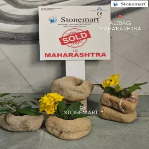 Sold To Alibag, Maharashtra - Forest Brown Boulder Planters For Indoor And Outdoor Garden