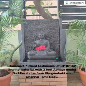 Client Testimonial Of 2 Feet Marble Buddha Statue And 39 Inch Granite Fountain From Chennai, Tamil Nadu