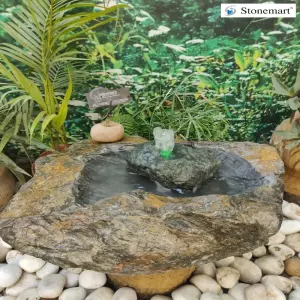 Exclusive Natural Rock Birdbath Fountain