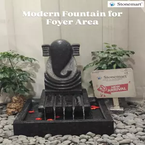 Granite Ganesha Waterfall Fountain For Foyer Area
