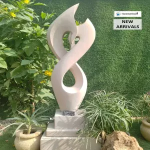 Sold Pair Of Swan Modern Art Stone Sculpture