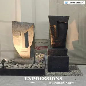 Expressions Modern Abstract Sculpture Hand Carved Out Of Granite