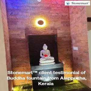 Client Testimonial Of 39 Inch Stone Buddha Fountain From Alappuzha, Kerala