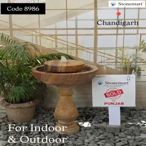 Sold To Chandigarh - Rainbow Sandstone Bird Bath Millstone Water Fountain For Luxury Home Decor