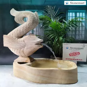 Sold To Hyderabad, Telangana 44 Inch, 150 Kg Stone Fish Water Fountain For Home And Garden