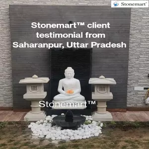 Client Testimonial Of 5 Feet Stone Buddha Fountain, Japanese Lanterns, Uruli Fountain, Pebbles From Saharanpur, Uttar Pradesh