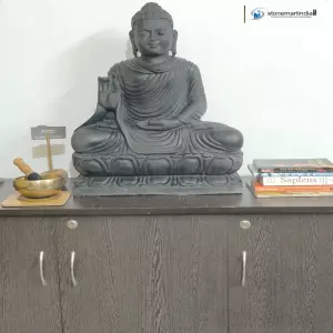 Sold 2 Feet Abhaya Mudra Marble Buddha Idol