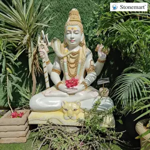 Sold To Khamgaon, Maharashtra 3 Feet Hand Carved Lord Shiva Sculpture