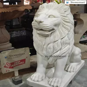 Marble Lion Statue For Villa, Resort, Hotel, Farmhouse