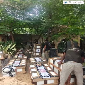 Stone Fish Fountains Packed For Shipment To Chennai And Shahjahanpur