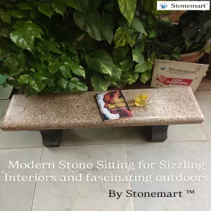 Beautiful Handcrafted Fine Polished Granite Bench For Resorts, Farmhouses, Hotels, Offices