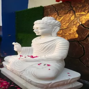 Client Testimonial From Chhattisgarh - 3 Feet White Marble Buddha Statue