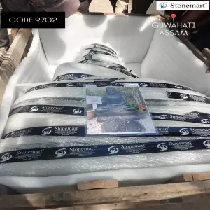 Packing 4 Feet Black Marble Buddha Statue For Shipping To Guwahati, Assam