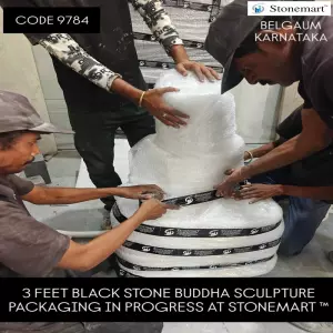 5 Feet Buddha Fountain Packed For Shipment To Belgaum, Karnataka