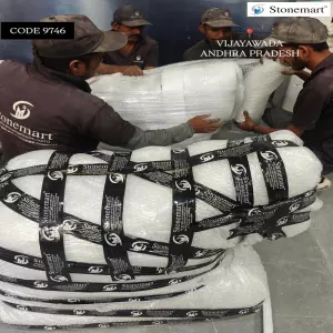 2.5 Feet Black Marble Elephants Packed For Dispatch To Vijayawada, Andhra Pradesh