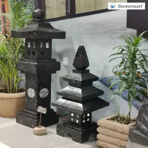 38 Inch And 26 Inch Granite Pagodas