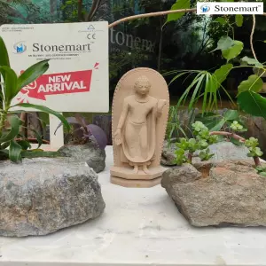 Available 12 Inch Natural Stone Buddha Statue With Green Rock Planters