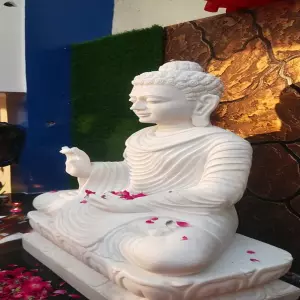 Client Testimonial From Chhattisgarh - Buddha Marble Sculpture In Abhaya Mudra