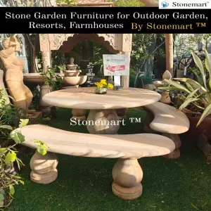 Sold To Eva Farms Resorts, Gurgaon, Haryana - Stone Garden Furniture For Resorts, Farmhouses, Hotels