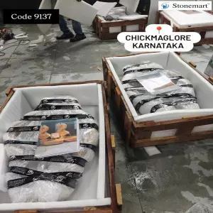 Packing Stone Fish Fountain For Shipment To Chikmagalur, Karnataka