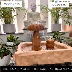 Client Testimonial Of Stone Mushroom Fountain And 3 Feet Marble Buddha Statue From Thiruvananthapuram, Kerala