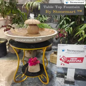 Sold To Panchkula, Haryana - Hand Carved Natural Stone Table Top Water Fountain