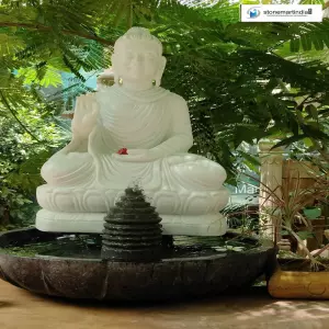 2 Feet Buddha Statue With Granite Water Feature
