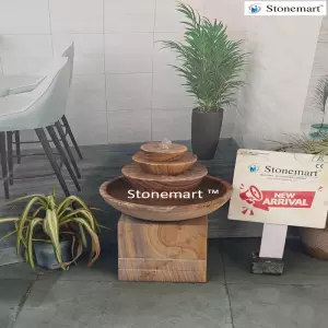 Vastu Friendly Sandstone Cascading Indoor Water Fountain
