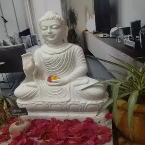 2 Feet White Abhaya Mudra Buddha Idol