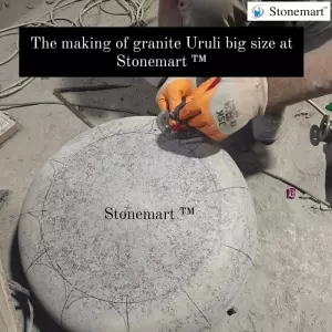 Fully Hand Carved Granite Urli Bowl For Home Big Size In Manufacturing