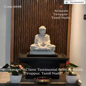 Client Testimonial Of 24 Inch White Marble Buddha Statue From Tiruppur, Tamil Nadu
