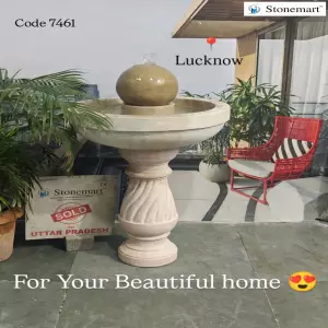 Sold To Lucknow, Uttar Pradesh - Modern Stone Water Fountain For Minimalist Balcony Decor And Living Room Decor
