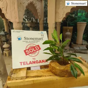 Sold To Telangana Stone Boulder Planter For Succulents, Bonsai, Jade, Adenium