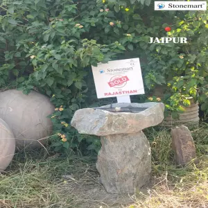 Sold To Jaipur, Rajasthan - Pure Natural Stone Bird Bath Water Fountain For Villas, Farmhouses, Resorts, Hotels