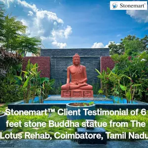 Client Testimonial Of 6 Feet Stone Buddha Statue From The Lotus Rehabilitation Center, Coimbatore, Tamil Nadu
