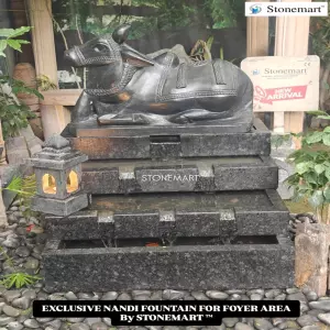 Exclusive Stone Nandi Water Fountain For Modern Interior, Exterior And Foyer Area