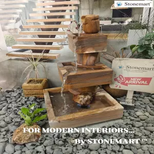 Stunning Stone Cascading Water Fountain For Home And Garden Decor
