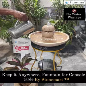 Handcrafted Natural Stone Water Fountain For Center Table