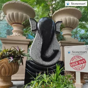 Sold To Dubai, Uae 3 Feet Hand Made Modern Abstract Granite Ganesha Sculpture