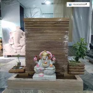 Stone Water Fountain With 18 Inch Ganesha Idol