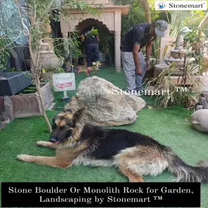 Big Stone Boulder Or Monolith Rock For Landscaping, Lawn, And Backyard