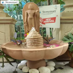Available 30 Inch, Approx. 80 Kg Sandstone Buddha Water Fountain