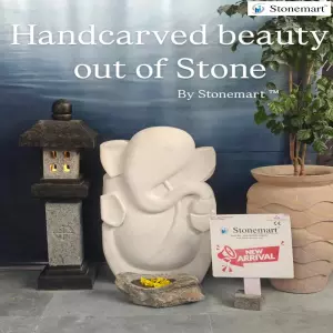 Sold To Nashik, Maharashtra - Modern Abstract Serene Ganesha Stone Statue For Indoor And Outdoor