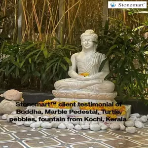 Stonemart™ Client Testimonial Of 3 Feet Buddha Statue, Pedestal, Turtle, Pebbles From Kochi, Kerala
