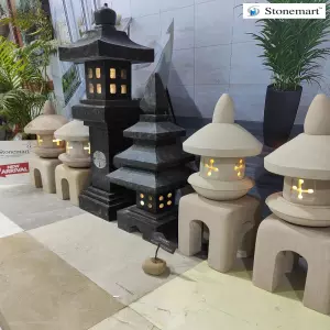 Granite Pagodas And Japanese Lanterns For Zen Garden