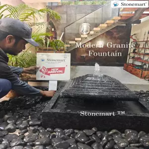 Medium Size Modern Granite Stone Water Fountain For Indoor And Outdoor Spaces