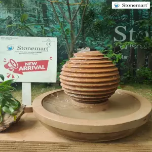 Sold To Coimbatore, Tamil Nadu 20 Inch Diameter, 18 Inch Height Stone Sphere Fountain