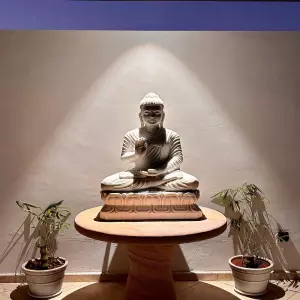 Client Testimonial Of 3 Feet Buddha Statue And Stone Table From Hospet, Karnataka
