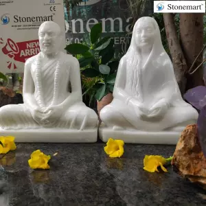 12 Inch White Marble Shri Ramakrishna Paramahamsa And Sri Sharada Maa Statue